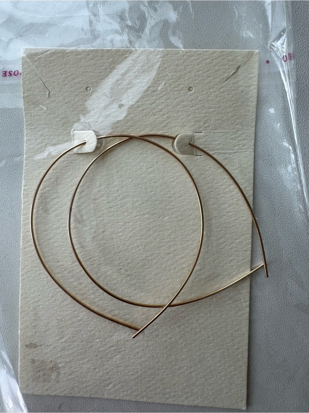 New - Minimalist Rose Gold Wire Hoop Earrings